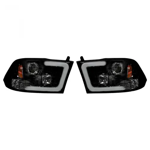 Recon Truck Accessories - 264270BKC | Recon Projector Headlights OLED Halos & DRL in Smoked/Black (2009-2023 Ram 1500, 2010-2018 Ram 2500, 3500)