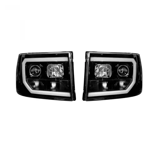 Recon Truck Accessories - 264271BKC | Recon Projector Headlights OLED Halos & DRL Smoked/Black (2007-2013 Sierra 1500, 2500 HD, 3500 HD)