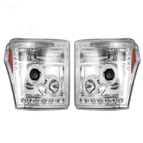 Recon Truck Accessories - 264272CLCC | Recon Projector Headlights CCFL Halos & DRL Clear/Chrome (2011-2016 F250, F350 Super Duty)