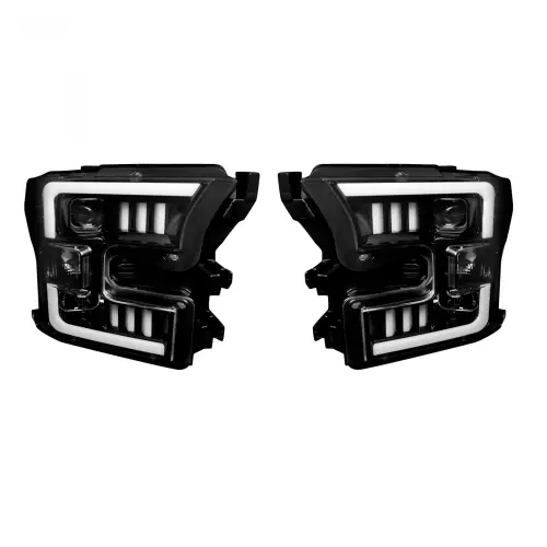 Recon Truck Accessories - 264290BKC | Recon Projector Headlights OLED DRL in Smoked/Black (2015-2017 F150 Replaces OEM LED Style Head Lights Only)