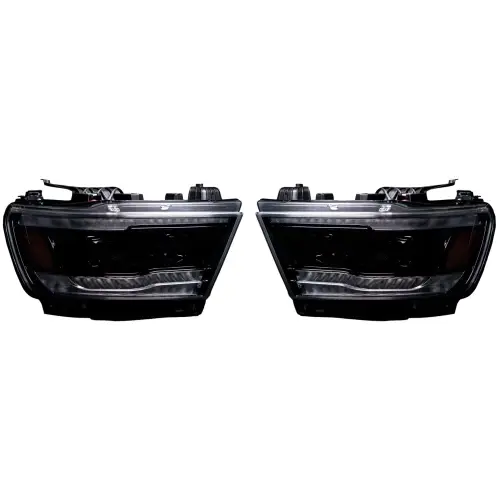 Recon Truck Accessories - 264376BKCS | Recon Projector Headlights OLED DRL & Scanning Switchback LED Signals Smoked/Black (2019-2023 Ram 1500 New Body StyleReplaces OEM halogen headlights ONLY)