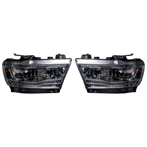 Recon Truck Accessories - REC264376CLCS | Recon Projector Headlights OLED DRL & Scanning Switchback LED Signals Clear/Chrome (2019-2023 Ram 1500 New Body Style Replaces OEM halogen headlights ONLY)