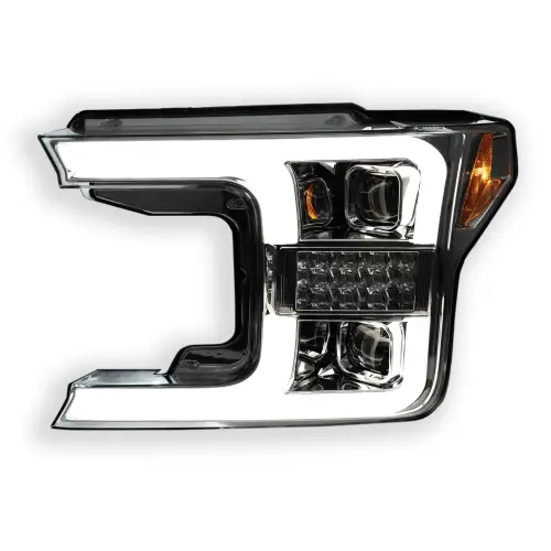 Recon Truck Accessories - 264390CLCS | Recon Projector Headlights OLED DRL LED Turn Signs Clear/Chrome (2018-2020 F150 Replaces OEM LED Style Head Lights Only)