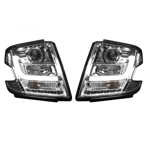 Recon Truck Accessories - 264400CLC | Recon Projector Headlights OLED Halos & DRL in Clear/Chrome (2015-2020 Tahoe)