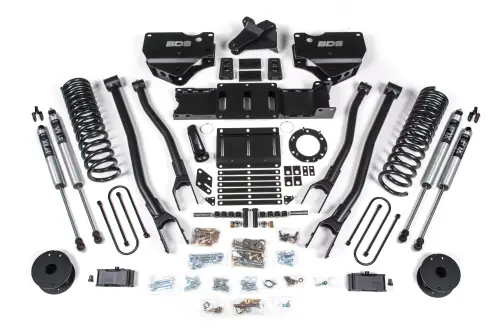 BDS Suspension - BDS1720FS | BDS Suspension 4 Inch Lift Kit With 4 Link For Ram 3500 4WD (2019-2024) With Rear Air Ride | Diesel | Fox 2.0 Performance Series Shocks, 6 Bolt Indexing Ring