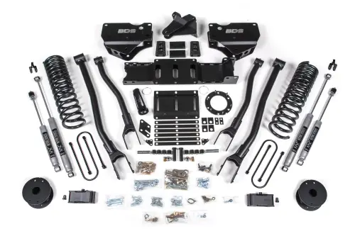 BDS Suspension - BDS1720H | BDS Suspension 4 Inch Lift Kit With 4 Link For Ram 3500 4WD (2019-2024) With Rear Air Ride | Diesel | NX2 Nitro Series Shocks, 6 Bolt Indexing Ring