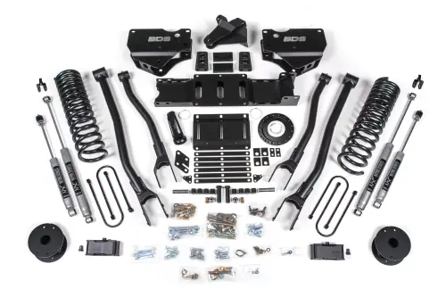 BDS Suspension - BDS1721H | BDS Suspension 4 Inch Lift Kit With 4 Link For Ram 3500 4WD With Rear Air Ride (2019-2024) Diesel | NX2 Nitro Series Shocks, 8 Bolt Indexing Ring