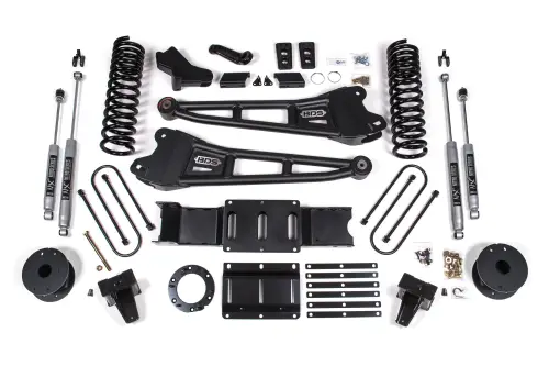 BDS Suspension - BDS1724H | BDS Suspension 6 Inch Lift Kit With Radius Arm For Ram 3500 4WD (2019-2024) With Rear Air Ride | Diesel | NX2 Nitro Series Shocks, 6 Bolt Indexing Ring