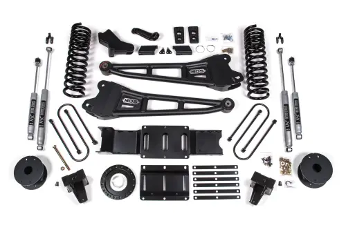 BDS Suspension - BDS1725H | BDS Suspension 6 Inch Lift Kit With Radius Arm For Ram 3500 4WD (2019-2024) With Rear Air Ride | Diesel | NX2 Nitro Series Shocks, 8 Bolt Indexing Ring