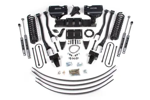 BDS Suspension - BDS1728H | BDS Suspension 8 Inch Lift Kit With 4 Link For Ram 3500 4WD (2019-2024) | Diesel | Rear Lift Without Overload Leaf, 6 Bolt Indexing Ring, NX2 Nitro Series Shocks