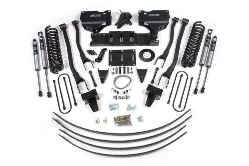 BDS Suspension - BDS1730FS | BDS Suspension 8 Inch Lift Kit With 4 Link For Ram 3500 4WD (2019-2024) | Diesel | Rear Lift Without Factory Overload Leaf, 8 Bolt Indexing Ring, Fox 2.0 Performance Series Shocks