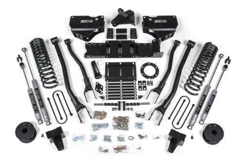 BDS Suspension - BDS1732H | BDS Suspension 6 Inch Lift Kit With 4 Link For Ram 3500 4WD (2019-2024) With Rear Air Ride | Diesel | 6 Bolt Indexing Ring, NX2 Nitro Series Shocks