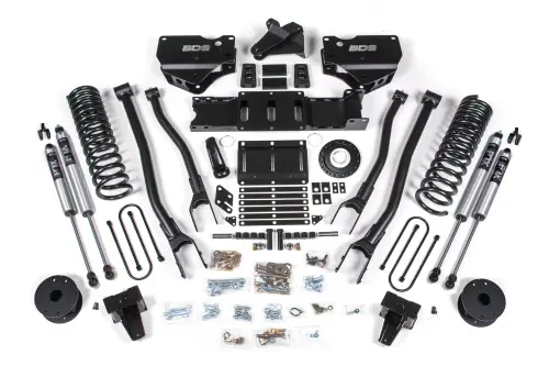 BDS Suspension - BDS1733FS | BDS Suspension 6 Inch Lift Kit With 4 Link For Ram 3500 4WD (2019-2024) With Rear Air Ride | Diesel | 8 Bolt Indexing Ring, Fox 2.0 Performance Series Shocks