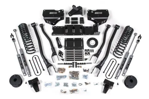 BDS Suspension - BDS1733H | BDS Suspension 6 Inch Lift Kit With 4 Link For Ram 3500 4WD (2019-2024) With Rear Air Ride | Diesel | 8 Bolt Indexing Ring, NX2 Nitro Series Shocks