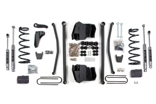 BDS Suspension - BDS1765H | BDS Suspension 4 Inch Lift Kit Long Arm For Ram 2500 Power Wagon 4WD Gas (2005-2007) | Rear Lift Block Kit, Rear Axle 3.5 Inch, NX2 Nitro Series Shocks