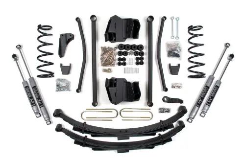 BDS Suspension - BDS1766H | BDS Suspension 4 Inch Lift Kit Long Arm For Ram 2500 Power Wagon 4WD Gas (2005-2007) | Rear Lift Leaf Springs, Rear Axle 3.5 Inch, NX2 Nitro Series Shocks