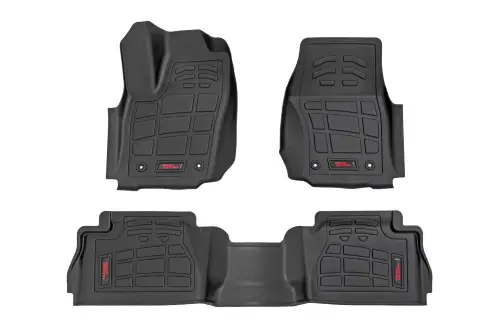 Rough Country - SM71224 | Rough Country Sure Fit Floor Mats For Toyota Tacoma 2024-2024 | Front & Rear, Crew Cab