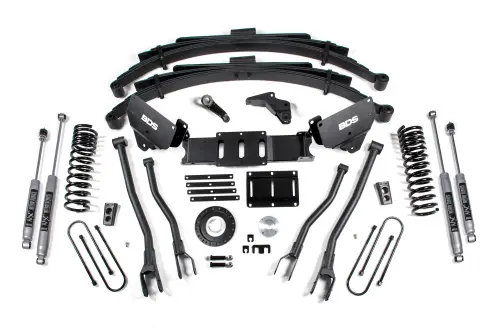 BDS Suspension - BDS1784H | BDS Suspension 6 Inch Lift Kit With 4 Link For Ram 3500 4WD Diesel (2013-2018) | Rear Lift Leaf Springs, 8 Bolt Indexing Ring, NX2 Nitro Series Shocks