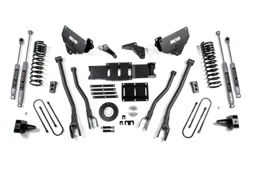 BDS Suspension - BDS1785H | BDS Suspension 6 Inch Lift Kit With 4 Link For Ram 3500 4WD Diesel (2013-2018) | Rear Lift 4 Inch Block Kit, 8 Bolt Indexing Ring, NX2 Nitro Series Shocks