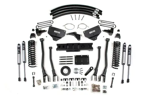 BDS Suspension - BDS1791FS | BDS Suspension 8 Inch Lift Kit With 4 Link For Ram 3500 4WD Diesel (2013-2018) | Rear Lift 5 Inch Block Kit & Add A Leaf, 8 Bolt Indexing Ring, Fox 2.0 Performance Series Shocks