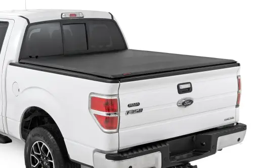 Rough Country - 42509550 | Rough Country Soft Roll Up Bed Cover For Ford F-150 2WD/4WD (2009-2014) | 5' 7" Bed