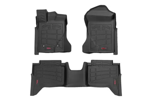 Rough Country - SM51003 | Rough Country Sure Fit Floor Mats For Ford Ranger 2WD/4WD (2024-2024 | Crew Cab, Front & Rear