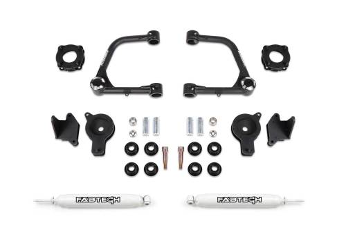 Fabtech Motorsports - FTSK7089 | Fabtech 3 Inch UCA Kit With UniballS and Front Shock Spacers and Rear Air Bag Spacers and Rear Performance Shocks (2022-2024 Tundra 4WD)