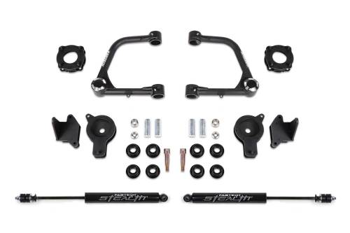 Fabtech Motorsports - FTSK7089M | Fabtech 3 Inch UCA Kit With UniballS and Front Shock Spacers and Rear Air Bag Spacers and Rear Stealth Shocks (2022-2024 Tundra 4WD)