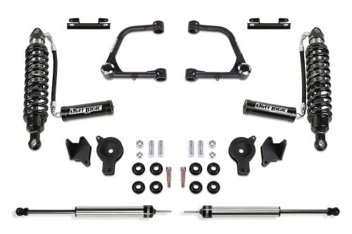 Fabtech Motorsports - FTSK7091DL | Fabtech 3 Inch UCA Kit With UniballS and DLSS 2.5 Resi Coilovers and Rear DLSS Shocks and Rear Air Bag Spacers (2022-2024 Tundra 4WD)