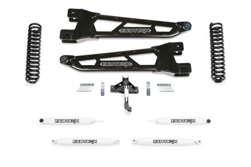 Fabtech Motorsports - K2401 | Fabtech 2.5 Inch Radius Arm Kit with Performance Shocks (2023-2024 F250, F350 Super Duty 4WD Diesel)