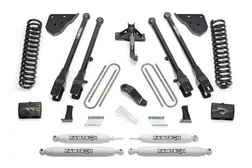 Fabtech Motorsports - K2431 | Fabtech 6 Inch 4 Link Kit with Performance Shocks (2023-2024 F450, F450 Super Duty 4WD Diesel)