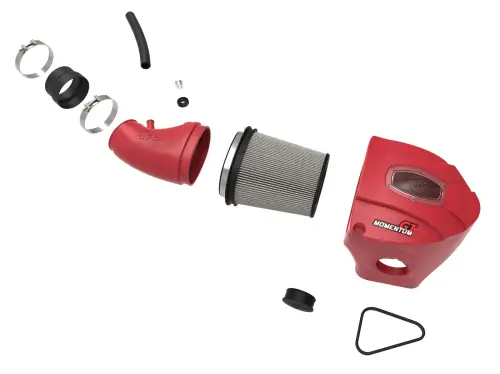 aFe Power - 51-72203-R | AFE Power Momentum GT Cold Air Intake System Red w/ Pro DRY S Filter 2011-2023 Challenger, Charger, Chrysler 300 SRT8, SRT V8-6.4L HEMI