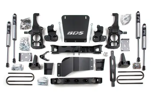 BDS Suspension - BDS196FS | BDS Suspension 6.5 Inch Lift Kit Chevrolet Silverado / GMC Sierra 2500 HD / 3500 HD 2/4WD (2011-2019) | Rear Lift 5 Inch Block Lift Without Overload, Fox 2.0 Performance Series Shocks