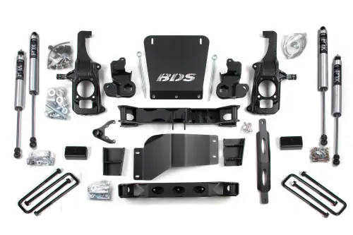 BDS Suspension - BDS198FS | BDS Suspension 6.5 Inch Lift Kit Chevrolet Silverado / GMC Sierra 2500 HD / 3500 HD 2/4WD (2011-2019) | Rear Lift 3 Inch Block Lift Without Overload, Fox 2.0 Performance Series Shocks