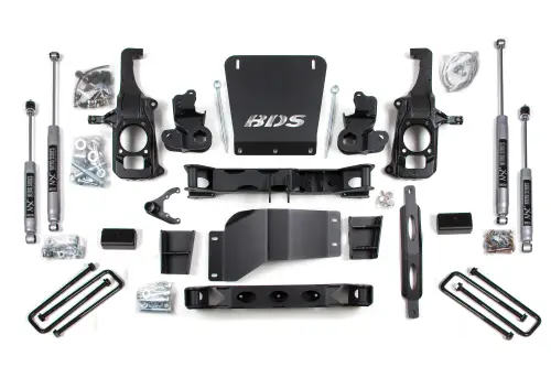 BDS Suspension - BDS198H | BDS Suspension 6.5 Inch Lift Kit Chevrolet Silverado / GMC Sierra 2500 HD / 3500 HD 2/4WD (2011-2019) | Rear Lift 3 Inch Block Lift Without Overload, NX2 Nitro Series Shocks