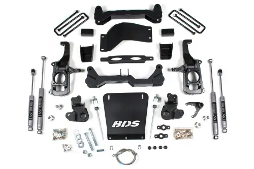 BDS Suspension - BDS719H | BDS Suspension 4.5 Inch Lift Kit Chevrolet Silverado / GMC Sierra 2500 HD / 3500 HD (2011-2019) | Rear 2 Inch Block Kit Lift Without Overload, NX2 Nitro Series Shocks