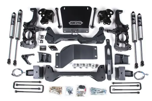 BDS Suspension - BDS766FS | BDS Suspension 5 Inch Lift Kit Chevrolet Silverado / GMC Sierra 2500 HD / 3500 HD 4WD (2020-2024) | Rear Lift 5 Inch Block Kit Lift Without Overload, Fox 2.0 Performance Series Shocks