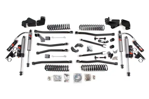 BDS Suspension - BDS1419FPE | BDS Suspension 4 Inch Long Arm Lift Kit For Jeep Wrangler JK 2 Door (2007-2018) | Sway Bar Link Disconnects, Fox 2.5 Performance Elite Shocks