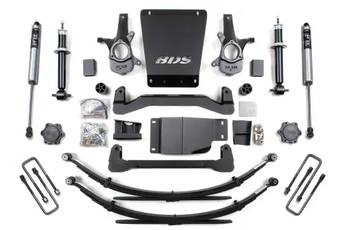 BDS Suspension - BDS177FS | BDS Suspension 6 Inch Lift Kit For Chevrolet Silverado / GMC Sierra 1500 (2007-2013) | Rear Lift Leaf Springs, Fox 2.0 Performance Series Shocks