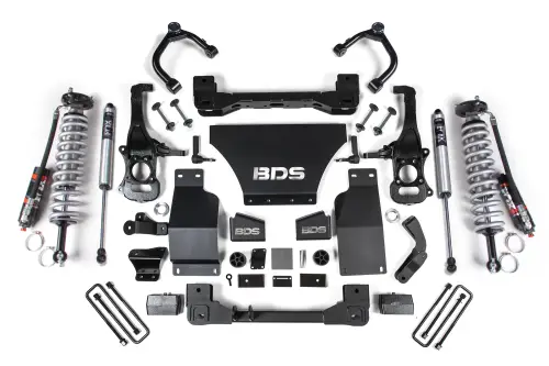 BDS Suspension - BDS1800FPE | BDS Suspension 4 Inch Lift Kit With Fox 2.5 Performance Elite Coil Over For Chevrolet Silverado / GMC Sierra 1500 4WD Gas (2019-2024) | Rear Fox 2.0 Performance Series Shock