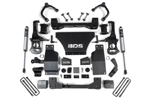 BDS Suspension - BDS1801FS | BDS Suspension 6 Inch Lift Kit For Chevrolet Silverado / GMC Sierra 1500 4WD Gas (2019-2024) | Front Shock Strut Spacer, Rear Fox 2.0 Performance Series Shock