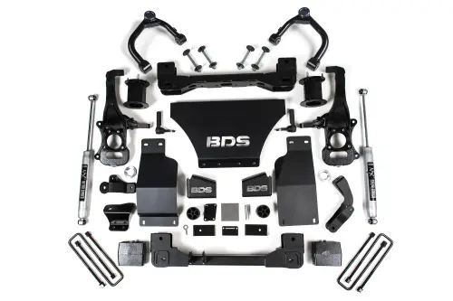 BDS Suspension - BDS1801H | BDS Suspension 6 Inch Lift Kit For Chevrolet Silverado / GMC Sierra 1500 4WD Gas (2019-2024) | Front Shock Strut Spacer, Rear NX2 Nitro Series Shock