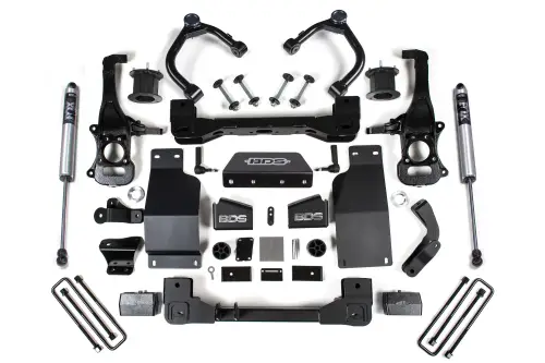 BDS Suspension - BDS1802FS | BDS Suspension 4 Inch Lift Kit With Fox 2.5 Performance Elite Coil Over For Chevrolet Silverado / GMC Sierra 1500 4WD Diesel (2019-2024) | Rear Fox 2.0 Performance Series Shock