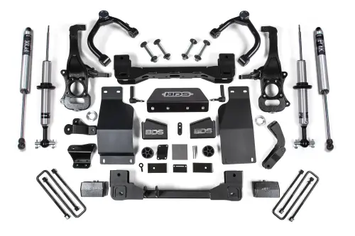 BDS Suspension - BDS1802FSR | BDS Suspension 4 Inch Lift Kit For Chevrolet Silverado / GMC Sierra 1500 4WD Diesel (2019-2024) | Front And Rear Fox 2.0 Performance Series Shock