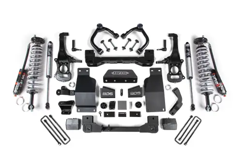 BDS Suspension - BDS1803FPE | BDS Suspension 6 Inch Lift Kit With Fox 2.5 Performance Elite Coil Over For Chevrolet Silverado / GMC Sierra 1500 4WD Diesel (2019-2024) | Rear Fox 2.0 Performance Series Shock