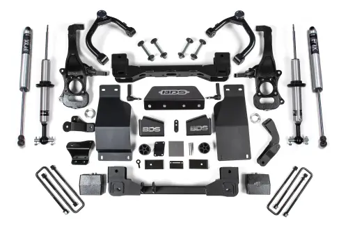 BDS Suspension - BDS1803FSR | BDS Suspension 6 Inch Lift Kit For Chevrolet Silverado / GMC Sierra 1500 4WD Diesel (2019-2024) | Front And Rear Fox 2.0 Performance Series Shock