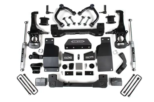 BDS Suspension - BDS1807H | BDS Suspension 4 Inch Lift Kit For Chevrolet Silverado LT Trail Boss / GMC Sierra AT4 1500 4WD Diesel (2020-2024) | Rear NX2 Nitro Series Shock