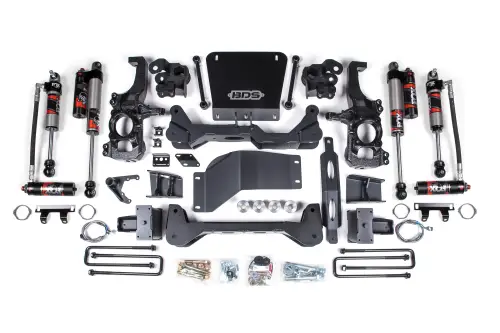 BDS Suspension - BDS1823FPE | BDS Suspension 6.5 Inch Lift Kit For With Fox 2.5 Performance Elite Shocks For Chevrolet Silverado / GMC Sierra 2500 HD / 3500 HD 4WD (2020-2024) | Rear Lift 6 Inch Block Kit Lift Without Overload