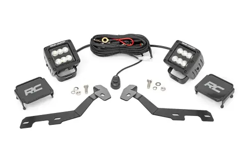 Rough Country - 82291 | Rough Country LED Ditch Light Kit For Ram 1500 (1999-2024) | Black Series, Flood Beam