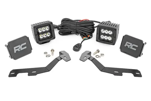 Rough Country - 82290 | Rough Country LED Ditch Light Kit For Ram 1500 (1999-2025) | Black Series, Spot Beam